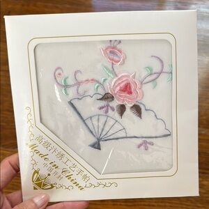 Floral Embroidered Handkerchief